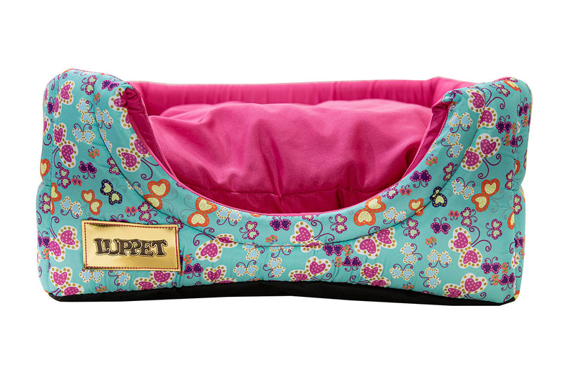 Cama Iglu e Toca Para Cachorro Luppet Luxo Rosa Borboleta Tamanho:G