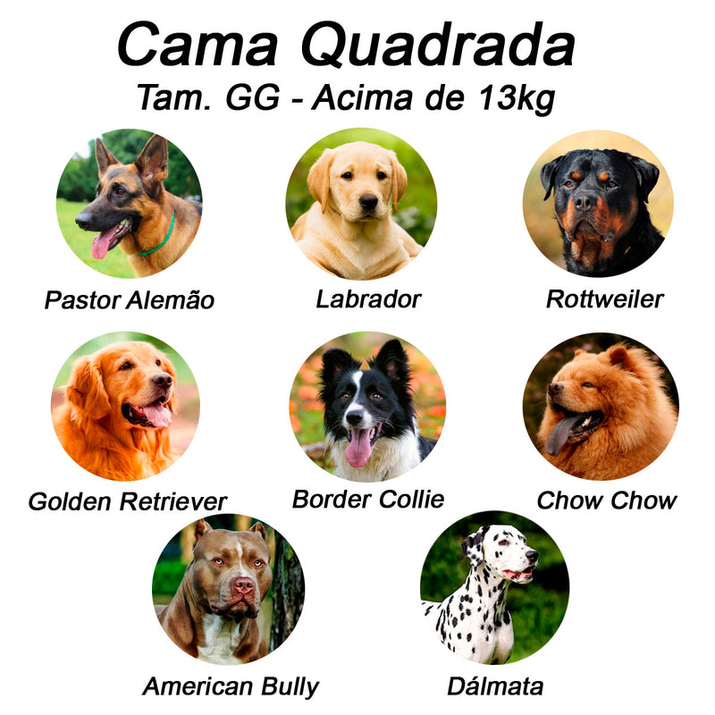 Cama Quadrada para Cachorro ou Gato Luppet Vermelho Joaninha