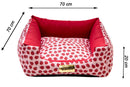 Cama Quadrada para Cachorro ou Gato Luppet Vermelho Joaninha