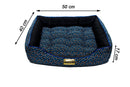Cama Retangular para Cachorro ou Gato Luppet Luxo Preto Ossinhos Tamanho:M