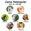 Cama Retangular para Cachorro ou Gato Luppet Luxo Preto Ossinhos Tamanho:M