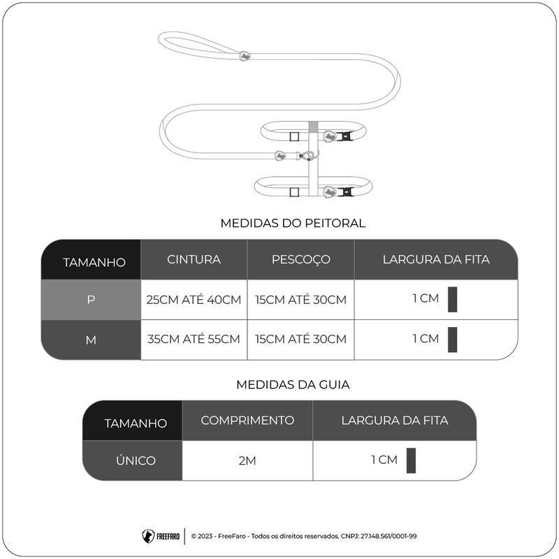 Peitoral com Guia Hello Kitty Black para Gatos - M